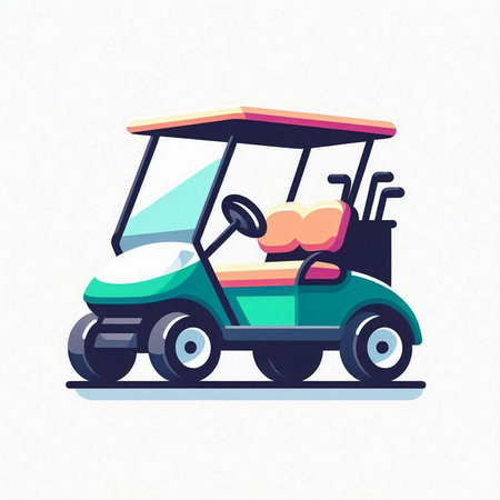 Golf cart icon. Cartoon illustration of golf cart vector icon for web designのイラスト素材
