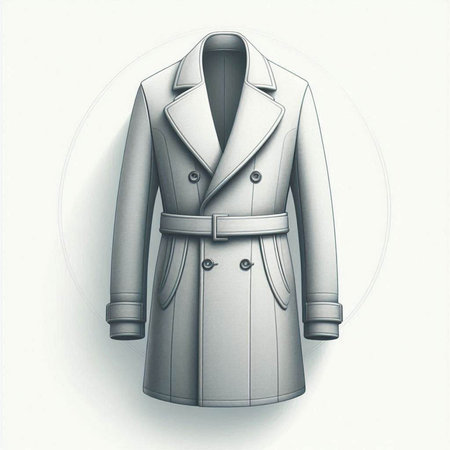 Women's coat on a white background. 3d illustration. 3d renderingのイラスト素材