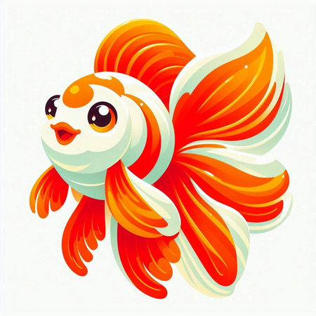 Illustration of goldfish on a white background. Vector illustration.のイラスト素材