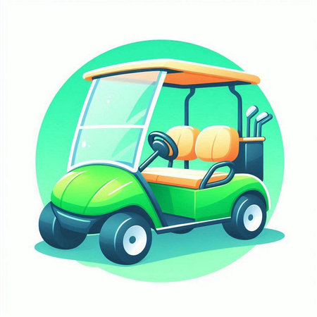 Golf cart icon. Cartoon illustration of golf cart vector icon for web designのイラスト素材