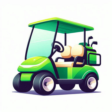 Golf cart isolated on a white background. Vector illustration. EPS 10のイラスト素材