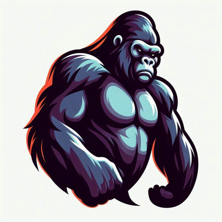 Gorilla. Vector illustration for t-shirt design and other uses.のイラスト素材