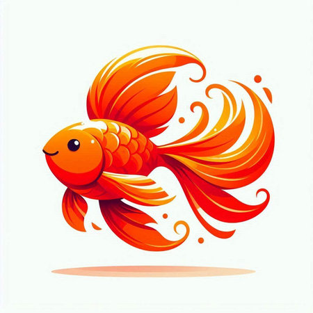 Goldfish. Vector illustration. Isolated on a white background.のイラスト素材