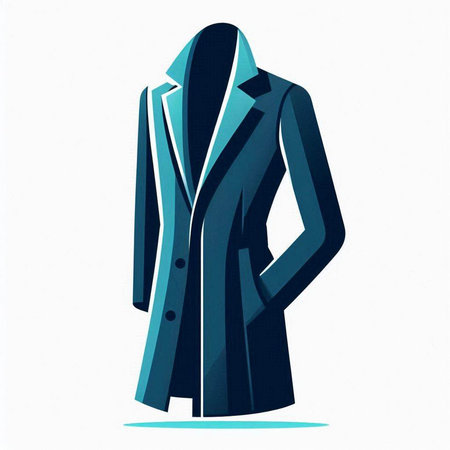 illustration of a coat on a white background, with clipping pathのイラスト素材