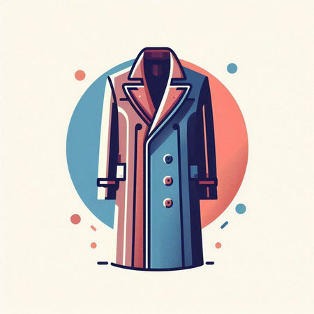 Vector illustration of a coat in a flat style. Suitable for web, print and other media.のイラスト素材