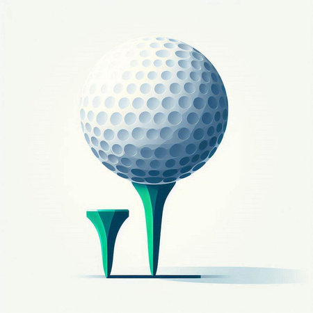 Golf ball on the tee. Vector illustration. Eps 10.のイラスト素材