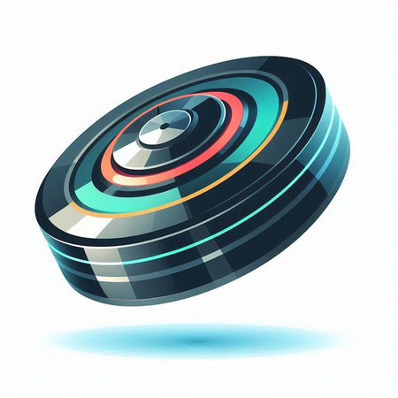 high tech button on a white background, 3d render, computer generated imagesのイラスト素材