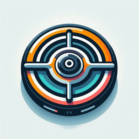 Target icon, vector illustration. Flat design style with long shadow.のイラスト素材