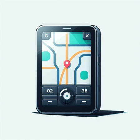 GPS navigation on a mobile phone. Vector illustration. Eps 10のイラスト素材