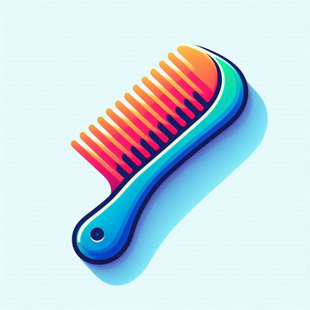 Hairbrush icon. 3d vector illustration. Isolated on blue background.のイラスト素材