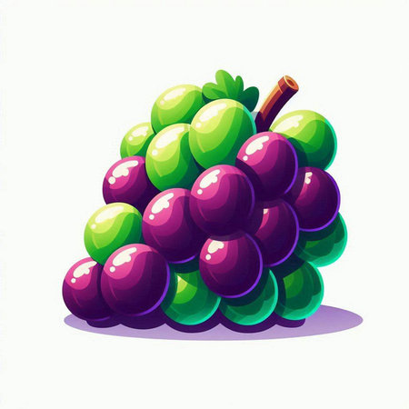 Illustration of a bunch of grapes on a white background - vectorのイラスト素材
