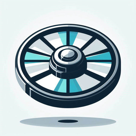 Illustration of a wheel on a white background. Vector illustration.のイラスト素材