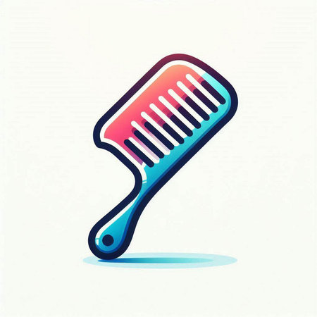 Comb icon, vector illustration. Flat design style with long shadow.のイラスト素材