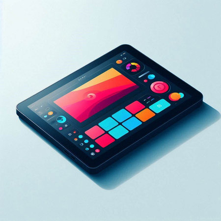 Futuristic touch user interface. 3d rendering. Computer digital drawing.のイラスト素材