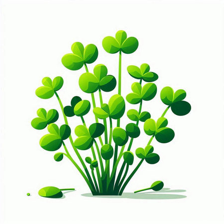 Green clover isolated on white background. Vector illustration. Eps 10.のイラスト素材