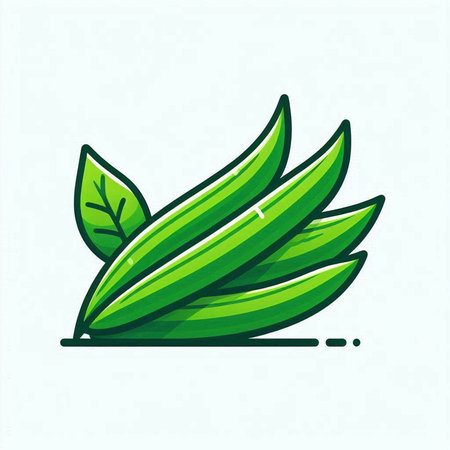 Illustration of fresh green leaves. Vector illustration. EPS 10.のイラスト素材