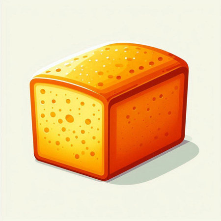 Illustration of a piece of cheese on a white background. Vector illustrationのイラスト素材