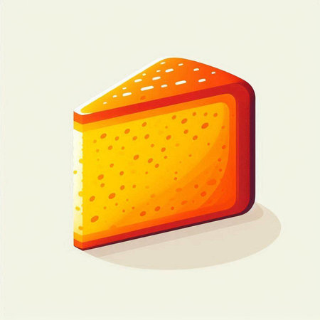 cheese slice on a white background, vector illustration, eps10のイラスト素材