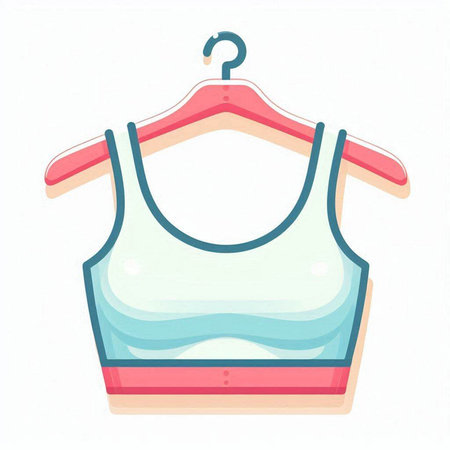 Sleeveless T-shirt on a hanger. Vector illustrationのイラスト素材