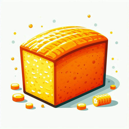 Illustration of a piece of bread on a white background. Vector illustrationのイラスト素材