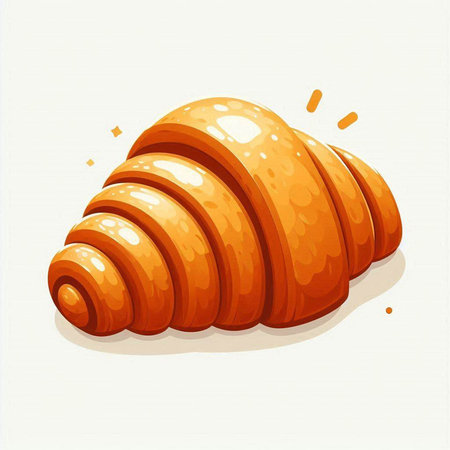 Illustration of a fresh croissant isolated on a white backgroundのイラスト素材