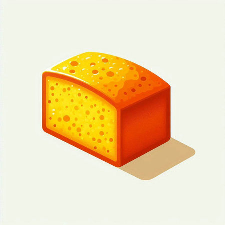 Illustration of a piece of cheese isolated on a white background.のイラスト素材