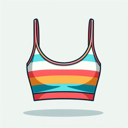 Illustration of a women's tank top with a striped pattern.のイラスト素材