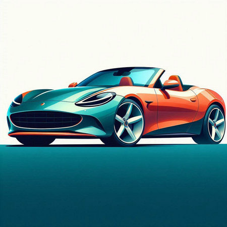 sports car on a white background. 3d render, 3d illustrationのイラスト素材