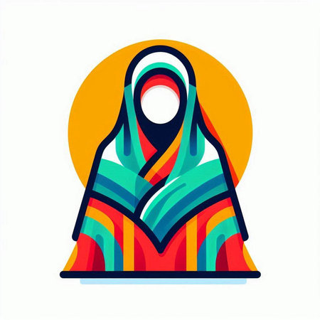 Ramadan Kareem. Muslim woman with niqab. Vector illustrationのイラスト素材