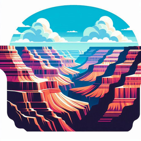 Beautiful landscape of the sea. Colorful vector illustration in retro styleのイラスト素材