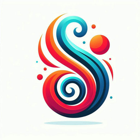 Abstract logo with colorful swirls. Vector design template elements for your application or corporate identity.のイラスト素材