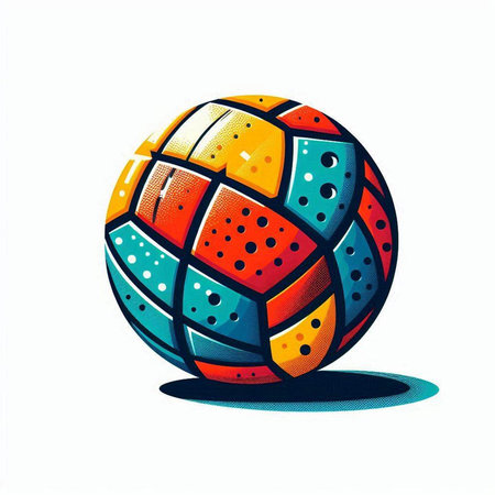 Illustration of a colorful soccer ball on a white background - vectorのイラスト素材
