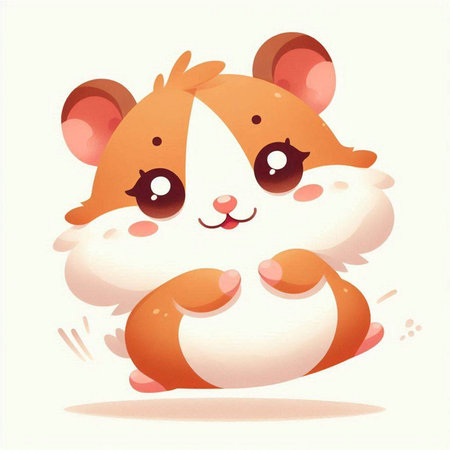 Cute hamster in cartoon style. Vector illustration for your designのイラスト素材