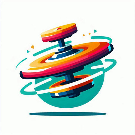 Fidget Spinner Icon on White Background. Vector Illustration.のイラスト素材