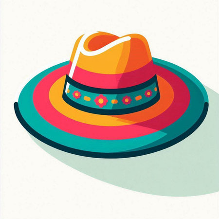 Mexican hat vector illustration. Isolated on a white background.のイラスト素材
