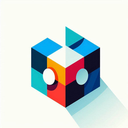 abstract cube in retro style, vector illustration, eps10のイラスト素材