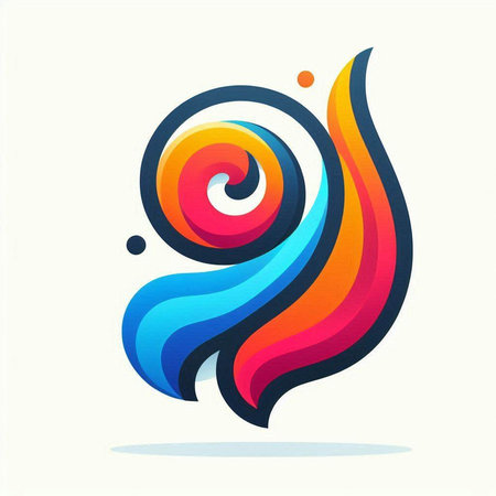 Fluid colorful icon. Vector illustration in modern flat style.のイラスト素材