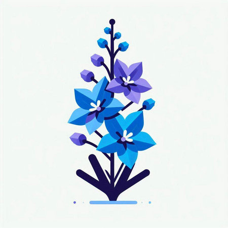 Blue flowers on a white background. Vector illustration for your design.のイラスト素材