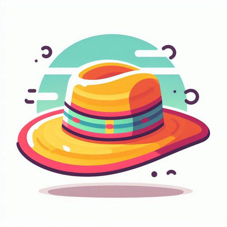 Vector illustration of summer hat. Isolated on a white background.のイラスト素材