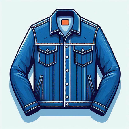 Denim jacket isolated on white background. Vector illustration. Eps 10.のイラスト素材