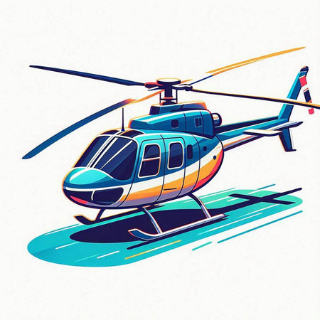 Helicopter vector illustration. Isolated on white background. Vector illustration.のイラスト素材