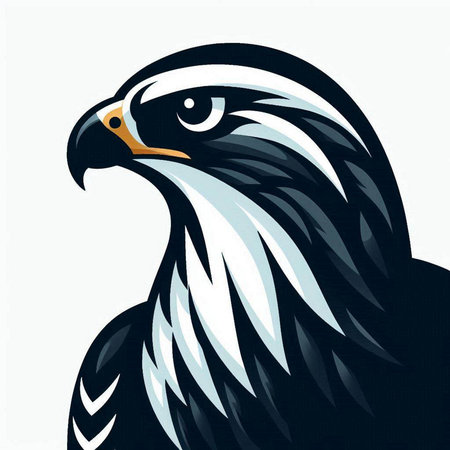 Eagle head in black and white colors. Vector Illustration.のイラスト素材