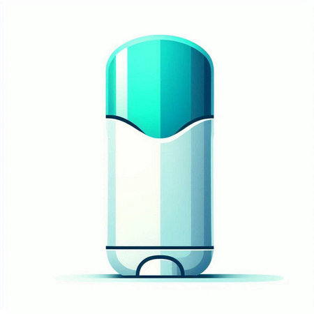 Illustration of a blue medical bottle on a white background, vector illustrationのイラスト素材