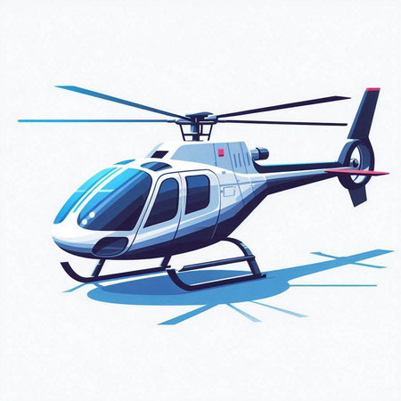 Helicopter vector illustration. Isolated on a white background.のイラスト素材