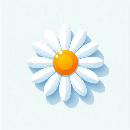 Daisy flower on blue background. Vector illustration for your design.のイラスト素材