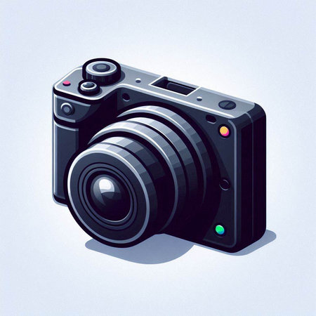 Digital camera on a white background. Vector illustration. Eps 10.のイラスト素材