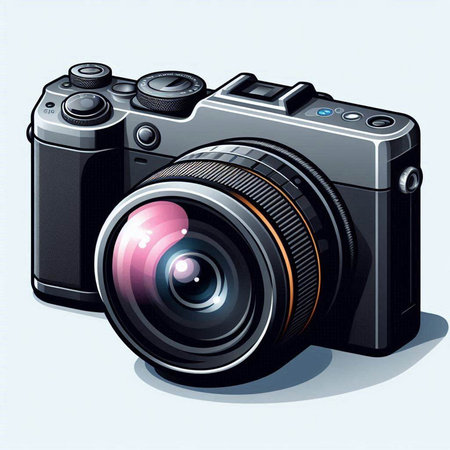 Retro camera on white background. Vector illustration. Eps 10.のイラスト素材