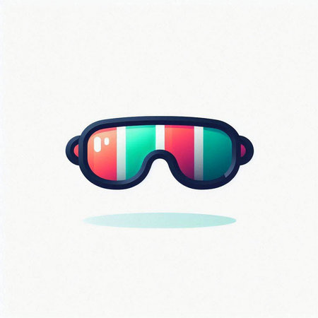 Ski goggles on white background. Vector illustration. Eps 10.のイラスト素材