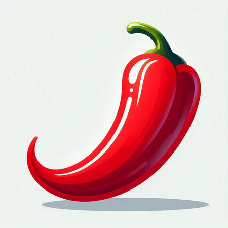 Illustration of a red hot chili pepper on a white background.のイラスト素材