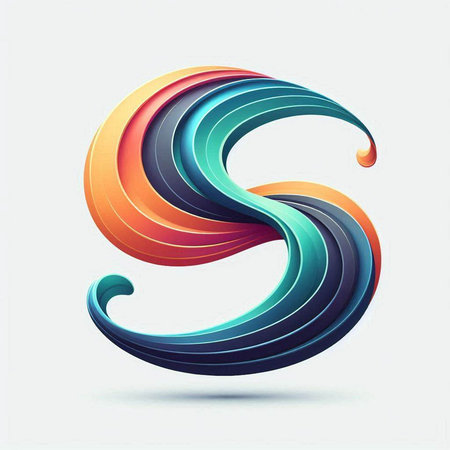 3D letter S. Colorful 3D font. Vector illustration.のイラスト素材